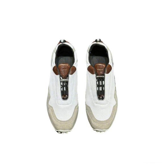 Dunhill Mens Lace-Up Casual Mesh Sneakers White - Picture 1 of 10